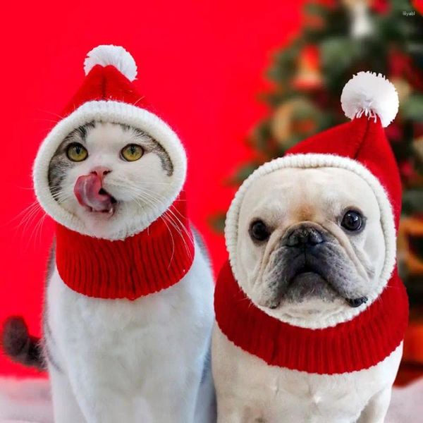 Собачья одежда Рождественская кошка Кэпка Симпатичный щенок мягкий теплый вязаный год шерстяной шерстя