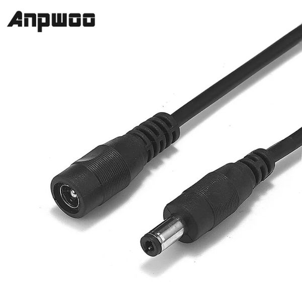 ANPWOO 1PCS DC -Steckerweiterungskabel 3 Meter/ 10ft Jack Socket bis 5,5 mmx2,1 mm männlicher Stecker für CCTV -Kamera 12 Volt Verlängerungskabel