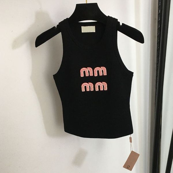 M serbatoi giubbotti a maglia a maglia da lavoro Donne corti a maglia slim mttini canotte da maglieria estate eleganti singlet casual quotidiano