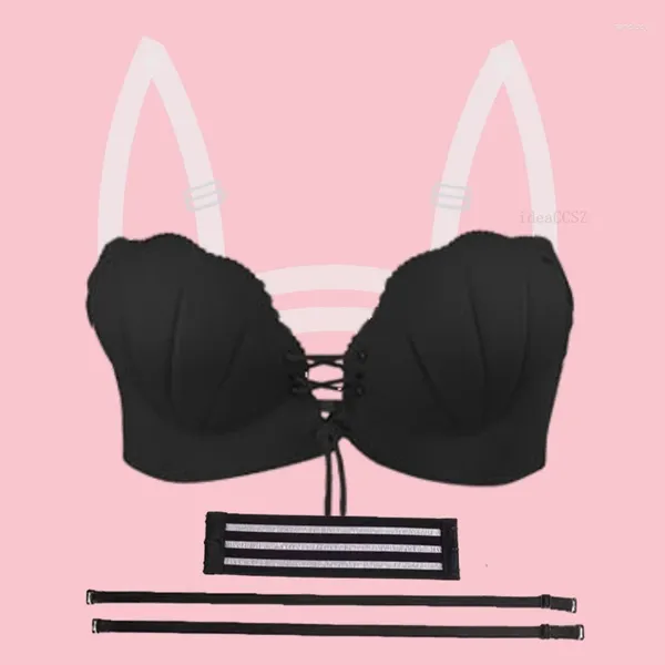 Sutiã sexy invisível sutiã de 3 cm de espessura para mulheres push up sem traseiro bralette peito pequeno lingerie nua lingerie multiway strap wedding calwear