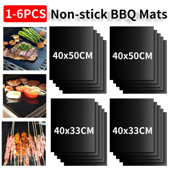 Griglie 16pcs bbq grill tappetino tappetino antiaderente tappetino resistente alla griglia resistente alla griglia esterno cottura barbecue tappetino da festa 40x50 cm Accessori per griglia