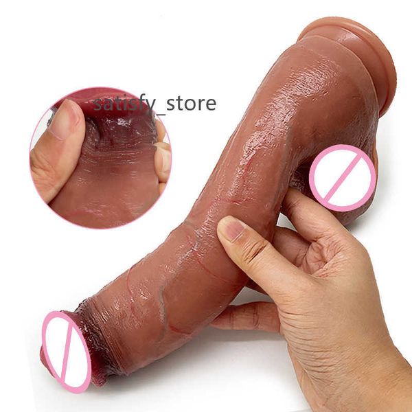 Cilt Hissediyor Gerçekçi Penis Yumuşak Gerçekçi Yapay penisi dişi mastürbator Çift katmanlı silikon vantal bardağı dildos seks oyuncak kadınlar için