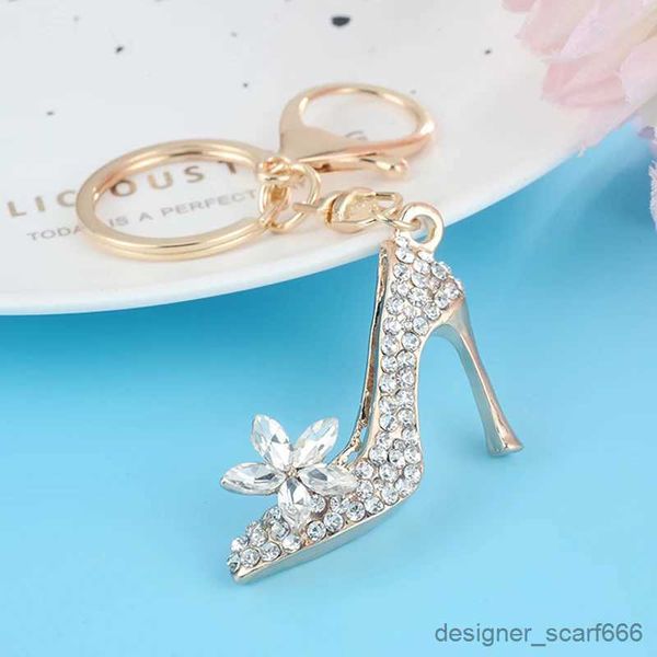 Schlüsselanhänger Lanyards High Heel Schuhschlüsselketten -Strass -Strasskristalltasche Key Chain Bag Dekorative Leichtmetallschlüsselung