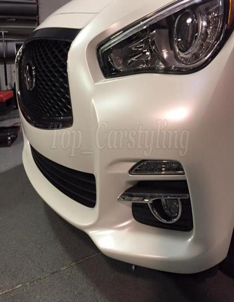 Premium Satin Pearl White Vinyl Wrap mit Luftveröffentlichung Pearlescent Matt Film Car Wrap Styling Einzigartige Verpackung Abdeckung 152x207155788