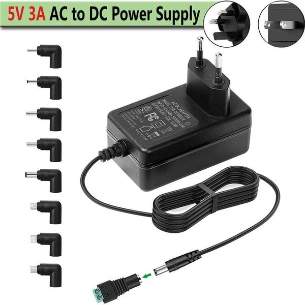 BEMPUPS DE 5V 3A ADAPTADOR AC A CC ADAPTER ADIFICADO PARA 5V PELVIC PI 4 BOMBA DE MAMANHO HOLO MONITOR SONY Bluetooth Samsung Galaxy Tablet 240424