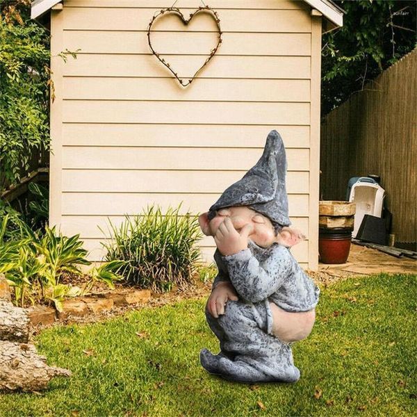 Садовые украшения милый скульптура орнамент смола забавный персонаж маленький мальчик статуя творческие персонажи для дома