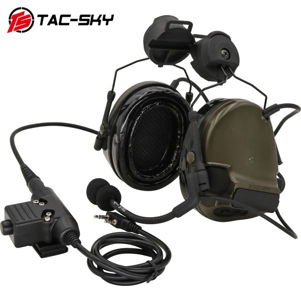 Earratões de ouvido tacsky fone de tático Comtac III Capacete de arco Suporte de trilho de ruído cancelando fone de tiro de tiro para esportes de Airsoft Sports