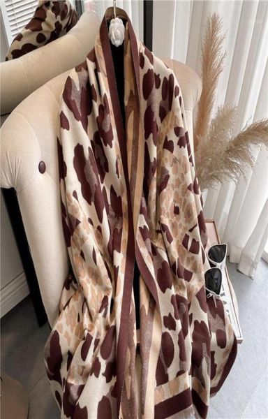 Schals groß bedruckt Bufanda Frauen Kaschmirschal Winter Wram Leopard Hijab Dicke Pashmina Schals Lady Wraps Decke Quasten Echar9819134