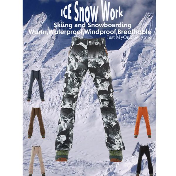 Hosen Marke High Snow Hosen Snowboardenanzug Hosen 15k wasserdichte winddichte atmungsaktive Winter -Sport -Skihosen für Männer