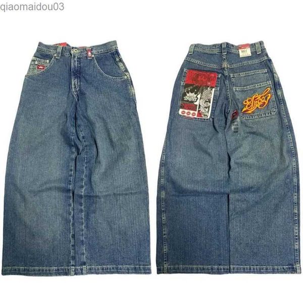 Jeans maschile y2k abbigliamento pantaloni da uomo jnco ricamato jeans di alta qualità jeans hip-hop street jeans harajuku gamba larga retrò jeansl2404