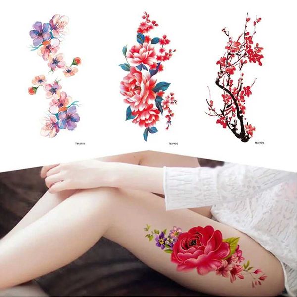 Tattoo Transfer wasserdichte Wassertransfer Schönheit langlebiges Mode 3D Make -up gefälschte Tattoos Arm Bein Kunst Körperkunst Temporäres Tattoo Aufkleber 240427