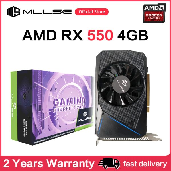 Controla Mllse AMD Radeon RX 550 4 GB Cartão gráfico GDDR5 128BIT PCIE X16 HDMI DP DVI RX550 PLACA DE VÍDEO GAMING DESKTOP GAMING