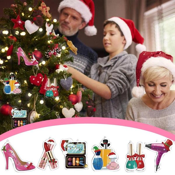 Dekorative Figuren Make -up Weihnachtsdekorationen Acrylflugzeug Nagellack Mund rotes Dekoration Anhänger kreatives Geschenk