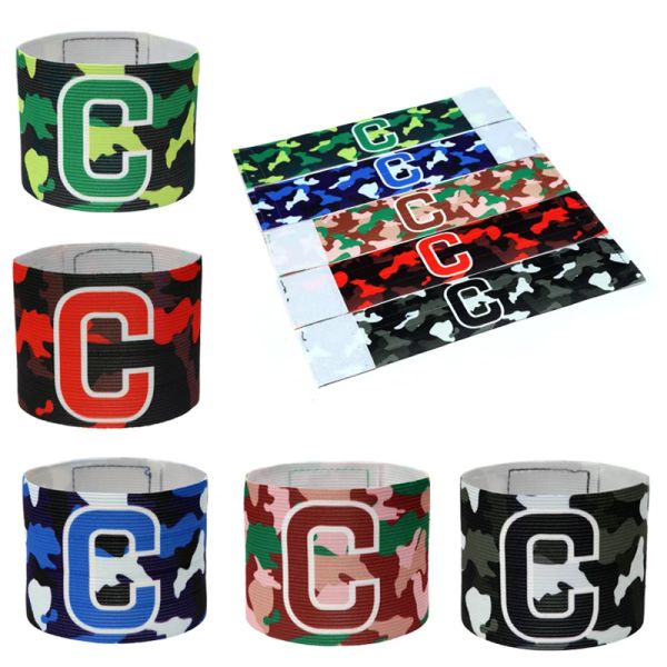 Soccer 1pc Camuflagem Capitão Armabão Futebol Cleine braçadeira camuflagem braçadeira por atacado usando estilo embrulhado