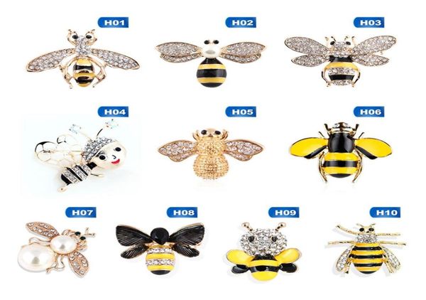 Kristall -Strasssteine und emaillierte Bienenhornissen -Brosche Stifte für Frauen Modekostüm Schmuckzubehör Geschenk7235440
