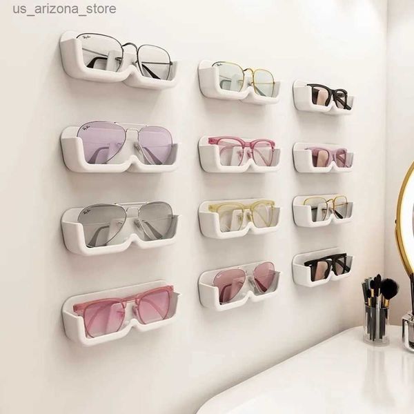 Case di occhiali da sole Organi da sole montati a parete Visualizza con vetri non perforati Organizzatore di scatole di stoccaggio Q240426
