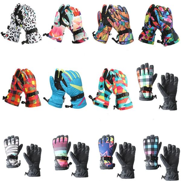 Luvas luvas de neve à prova d'água para mulheres, luvas à prova de vento, esportes ao ar livre, roupas de snowboard, luva de esqui Fivefinger, mais barata, 30