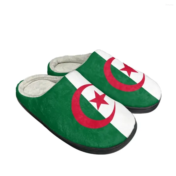 Slippers Argélia Padrão de bandeira do país unissex Spring outono algodão macio de algodão leve respirável Casual Mantenha quente em casa