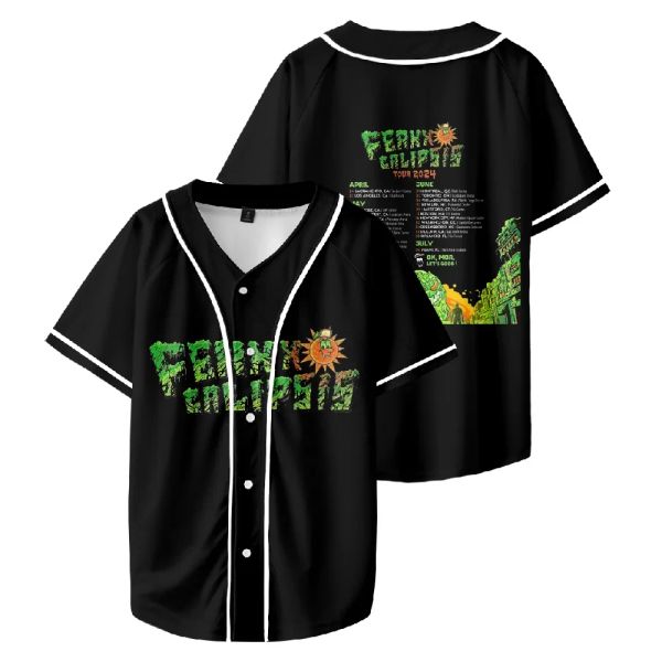 Feid Ferxxocalipsis Tour Baseball футболка Women/Men Fashion Summer Rotheve Graphic Tees Streetwear Hip Hop Baseball Jersey