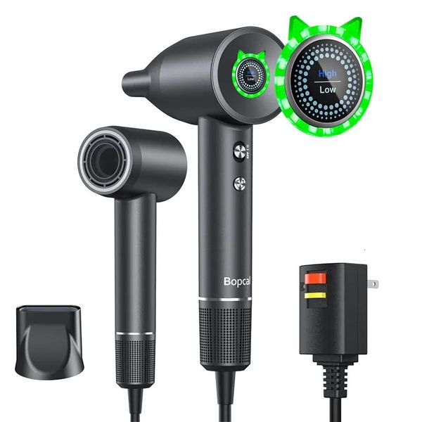 Secador de cabelo 110000rpm de alta velocidade Secador de soprador de soprador negativo Cuidado com cabelo iônico 36m/s 1600W com tela de toque rápida seca para homens 240415