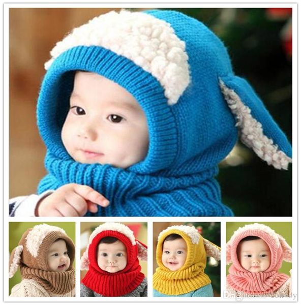 Cappelli caldi all'uncinetto inverno bacchette per bambini fatti in lana in lana fatti a mano a mano cabine carini a forma di cane da orecchio cappello sciarde kbh1166735805