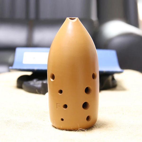 Instrumento 10 orifícios Cerâmica amarela xun chinês antigo ocarina e f g a b tom