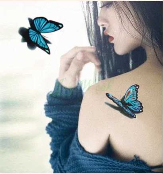 Tattoo Transferência de tatuagem Tattoo Tattoo Adesivo 3D Tattoo Butterfly Girl Small Size Tatto Stickers Flash Tatoo Tatuagens falsas Arte corporal à prova d'água 240426