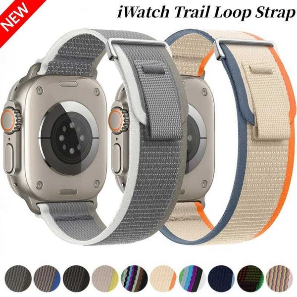 Watch Bands usate per Watch Ultra 2 49mm Series 9 8 7 45mm 41mm Sport Nylon Pollect per iwatch 6 5 4 3 SE 44mm 40mm 42mm 240424