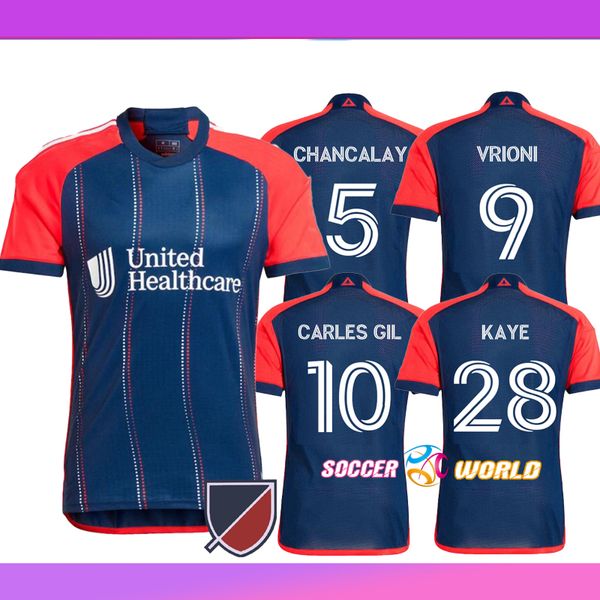 2024 Maglie da calcio del New England Revolution Carles Gil 24 25 Versione dei fan della casa Chancalay Lima Jones Kaye Buck Men Kit Kid Kids Calcio uniformi