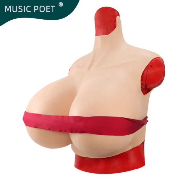 Música da Música Primeira Poeta Grande Silicone Formulário I K Z Cup para Crossdresser Drag Queen Realista Fake Boobs Breastplat Transgênero Transgênero