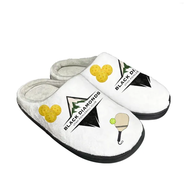 Slippers Utah Diamantes pretos Pickleball Casa algodão masculino Prescelor casual Casual Keep Shoes quentes Termal Slipper interno DIY