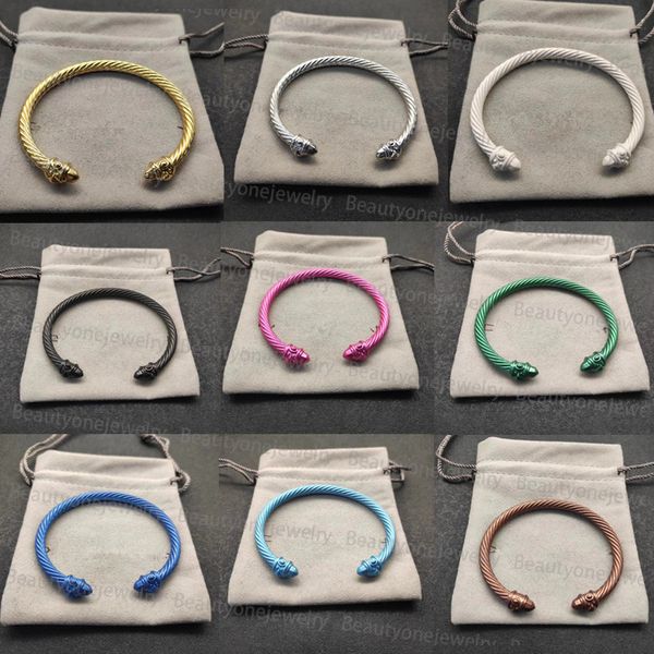 Designer sênior 925 Silver Twisted Bollet Bracelets de charme para homens Mulheres pulverização de bracelete 5mm 7mm Wire Jewelry Gift requintado Acessórios de moda simples