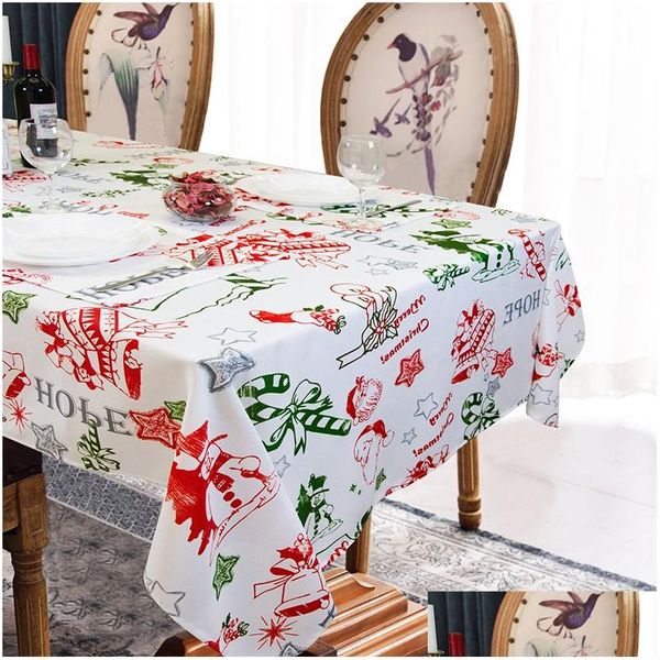 Decorazioni natalizie Muwago Babbo Natale Pattern Rectangar Tovagliatore Decorazione antiwrinkling a prova di olio impermeabile per dini di casa dhtli