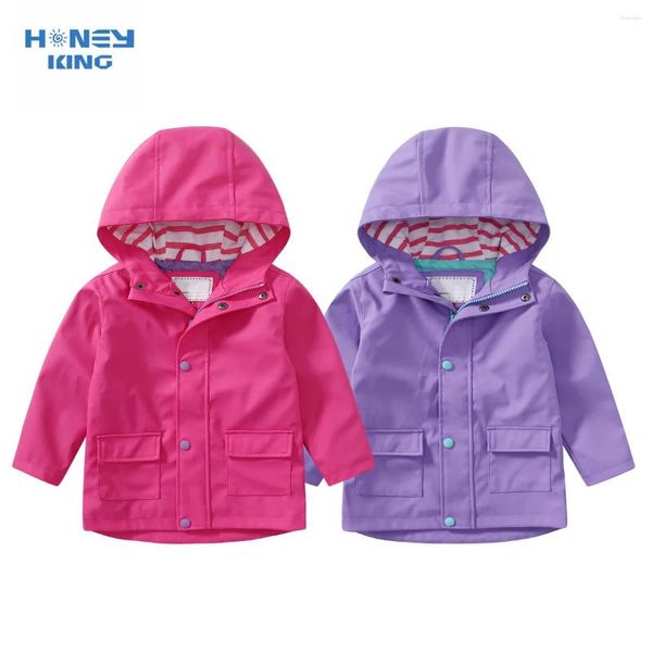 Джакеки Honeyking Baby for Boys Solid PU Кожаная дождевая одежда Дети дождевые пальто детские водонепроницаем