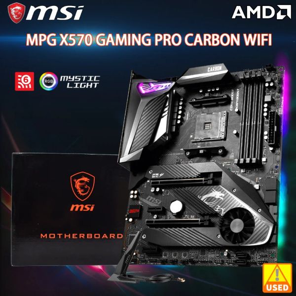 Azionamenti X570 Motherboard MSI MPG X570 Gaming Pro Carbon WiFi AMD X570 CHIP Socket AM4 per Ryzen 5600 CPU DDR4 128GB PCIE4.0 M.2 ATX