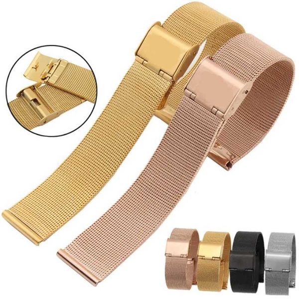 Watch Bands Universal Milan Cinghia 18mm 20mm da 22 mm 2 mm in metallo in metallo in acciaio inossidabile Smartwatch Braccialetta 240424