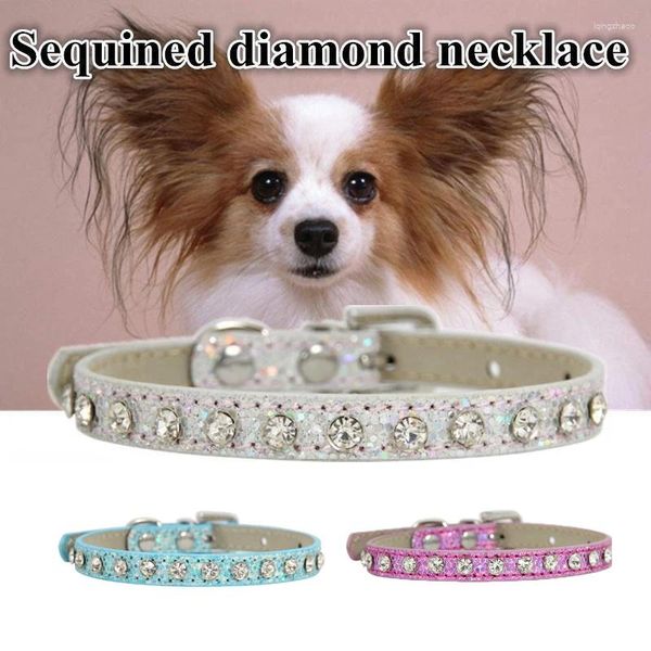 Collari per cani Cute Bling Rhinestone Collar Crystal Diamond Cat Kitten cucciolo per piccoli animali domestici