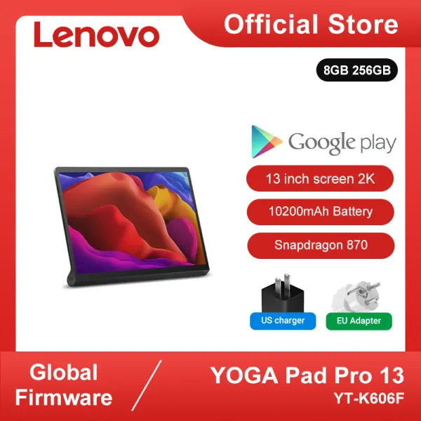 PADS Global ROM Lenovo Yoga Tab 13 ou Yoga Pad Pro 13 polegadas 2K Snapdragon 870 Alto -falantes 10200mAh comprimido de bateria Android 11