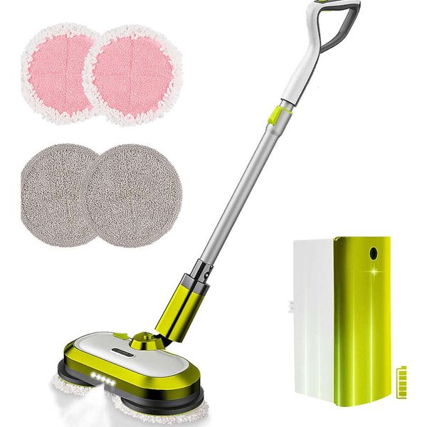 Rivoluzionare la tua routine di pulizia con il mop elettrico a cordone - 60 minuti di esecuzione, fari a LED, spray d'acqua, serbatoio da 300 ml - perfetto per legno duro, piastrelle e altro ancora