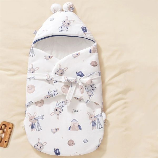 Taschen Neugeborene Schlafsack Ultraschall warme Decke reine Baumwollkokon -Kleinkleidung Kleidung Kindergarten Wickel Swaddle Reißverschluss Schlafsack