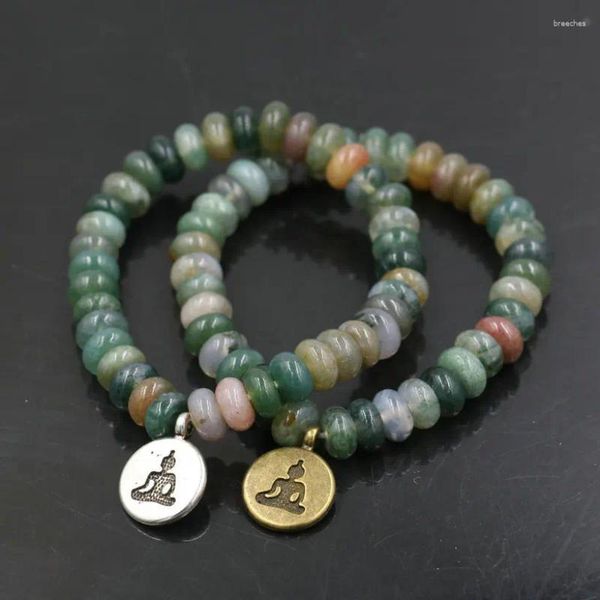 Pulseira de charme pulseira de buda para homens mulheres onyx abacus contas meditação chakra jóias tibetanas