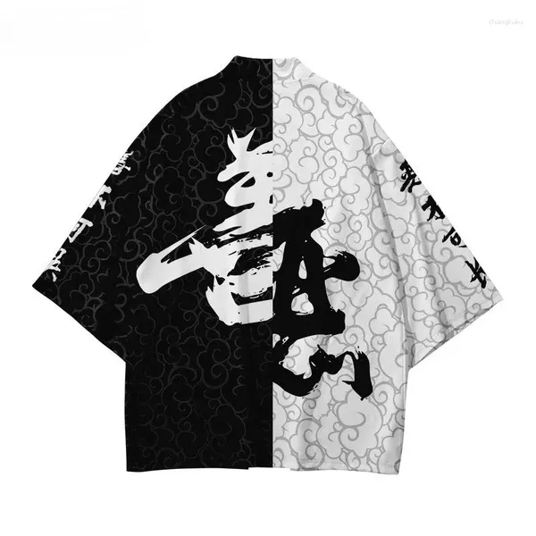 Etnik kıyafet artı xxs-6xl 5xl 4xl Çin tarzı moda Japon Kimono Streetwear Hırka Kadın Erkekler Harajuku Haori En İyi Gömlekler