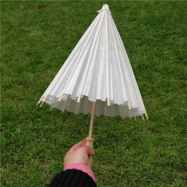 Mode Brauthochzeit Parasole Weiße Papier Regenschirm Chinesisch Mini Handwerksschirm 4 Durchmesser 20 30 40 60 cm für Großhandel ZZ