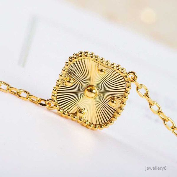 10 Motivblume 4 Vier Blattklee Halskette Designer für Frauen v-golden Achat Mutter von Perlen anfängliche Anhänger Halsketten 18k Gold Schmuck Männer Valentinstag DA