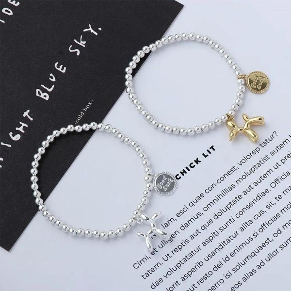 Charm Bracelets Zeichenfolge von Perlen Accessoires Mode kreative süße Hund Anhänger Elastizier Seilparty Schmuck Paare Geschenke