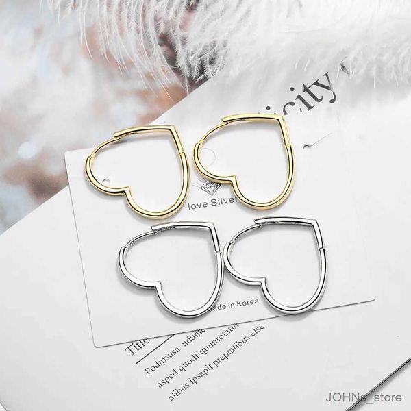 Stullo alla moda coreana Elegante amore per il cuore Gold Orecchini a cerchio di colore argento anelli piercing cerchio di orecchie huggie womens gioielli