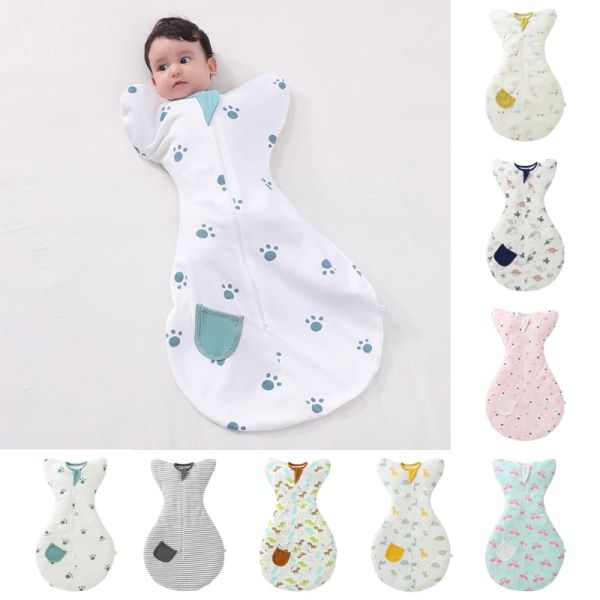 Сумки новорожденные милые спальные мешки с четырьмя сезонами пеленок одеяло детское мультфильм