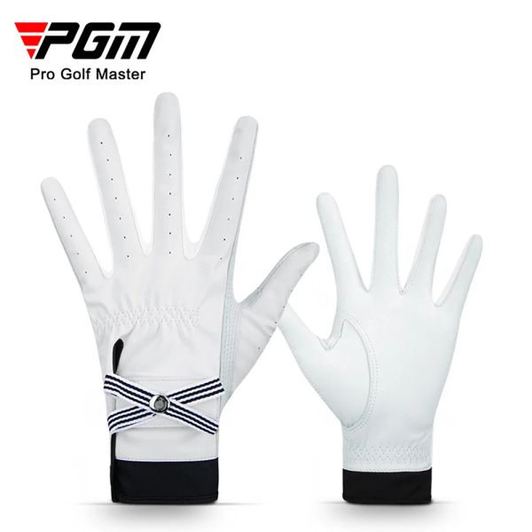 Перчатки PGM 1Pair Golf Gloves Женщины с кожей Mark Sheep Skine Deshable Linuine Leather Sport Gloves.