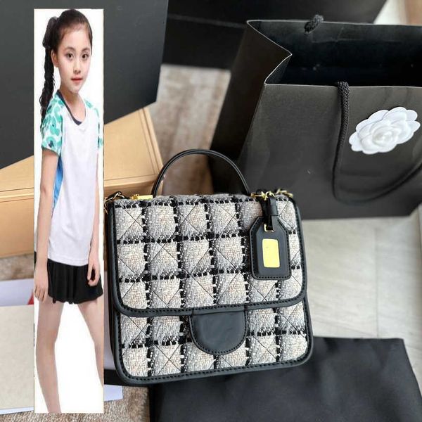 Kids Bags CC Bag 22K Damen Designer Messenger Blackwhite Check -Bags Klassische Mini -Klappe Tweed Quiltepreis Top Griff Tasche Ghw Matelasse Kette Crossbody Schulter Han