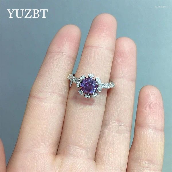 Кластерные кольца Yuzbt 18k белое золото.